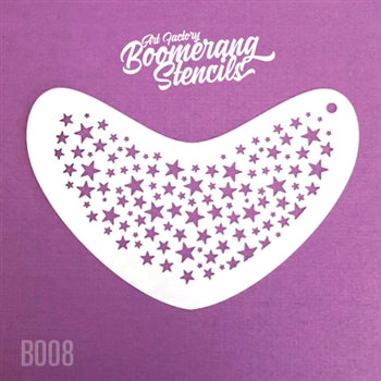 Boomerang Stencil with star texture pattern