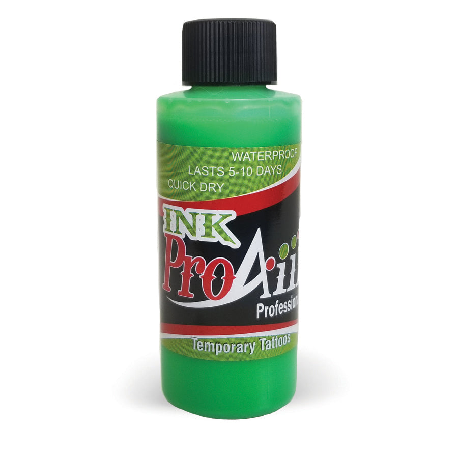 ProAiir Temporary Tattoo Ink -Fluorescent Green Airbrush Makeup 2.1 Oz