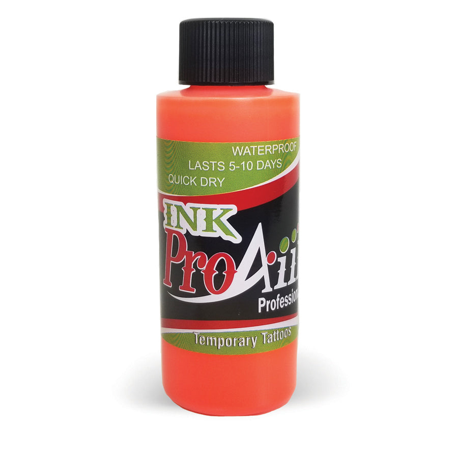 ProAiir Temporary Tattoo Ink -Fluorescent Orange Airbrush Makeup 2.1 Oz