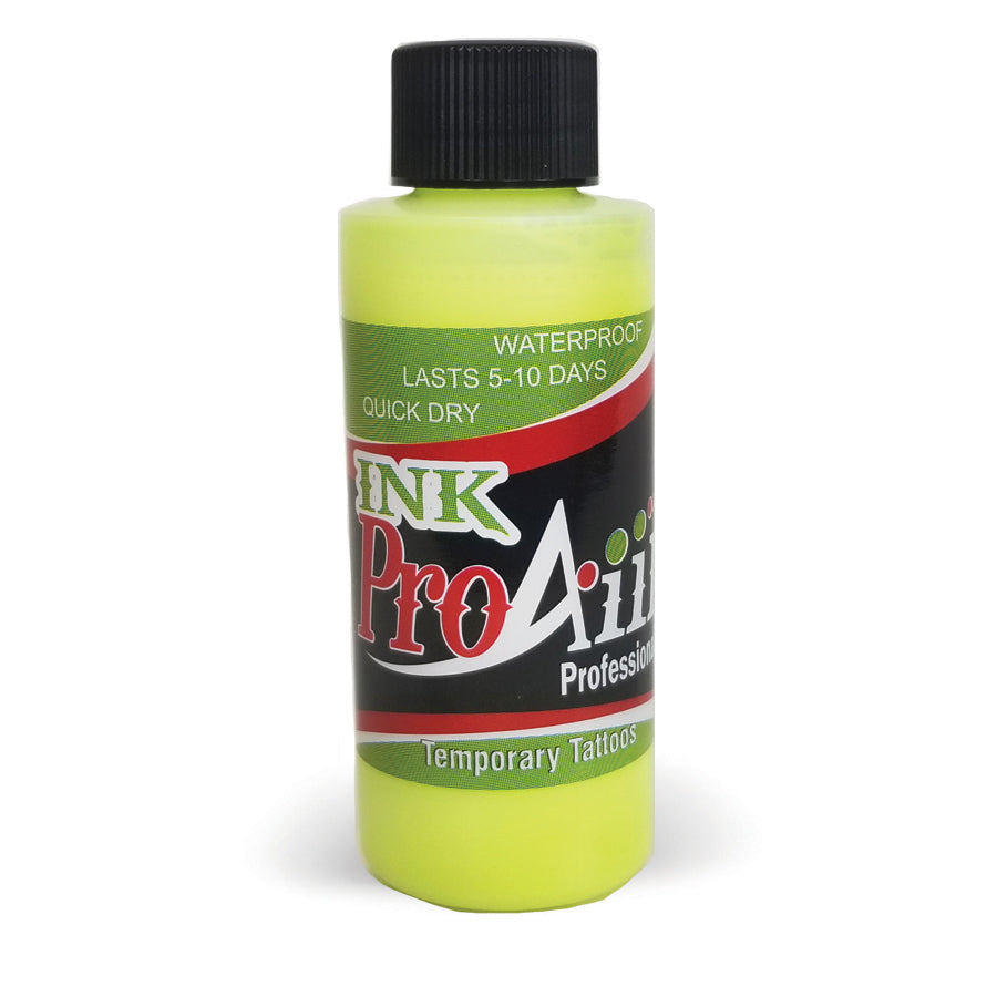 ProAiir Temporary Tattoo Ink -Fluorescent Yellow Airbrush Makeup 2.1 Oz