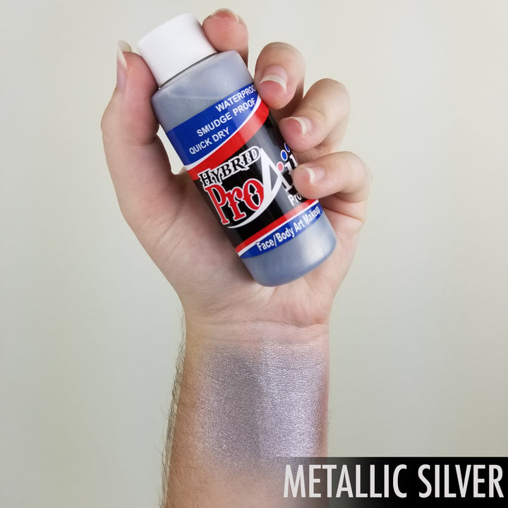 ProAiir Hybrid Face/Body - Metallic Silver Airbrush Makeup 2.1 Oz