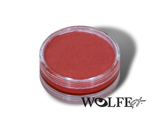 wolfe fx face paint in metallic rose color in a clear medium jar