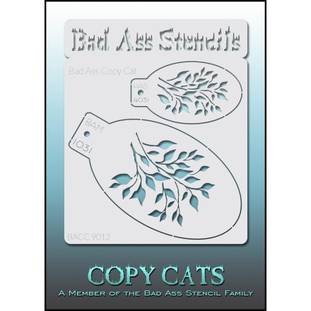 Bad Ass Copy Cat Stencils A Set of two sizes floral branch designs for face painting airbrush