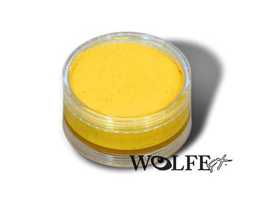 wolfe brand face paint yellow metallic in large clear jar