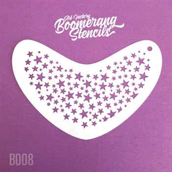 Boomerang Stencil with star texture pattern 