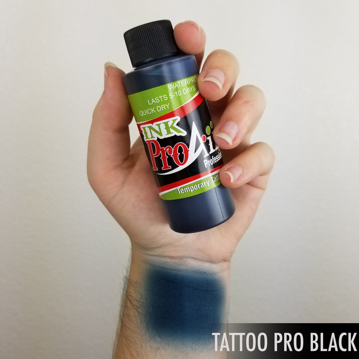 ProAiir Temporary Tattoo Ink - Tattoo Pro Black Airbrush Makeup 4.2 Oz