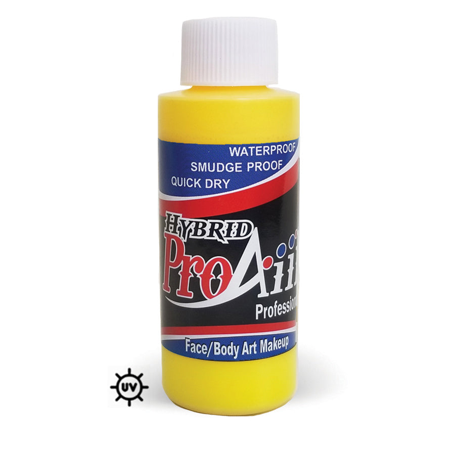2 oz bottle of uranium yellow atomc uv color airbrush face body paint makeup by proaiir