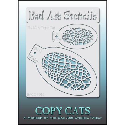 Bad Ass Copy Cat Stencil A Set of two skin crackle designs for face paiting airbrush hobby