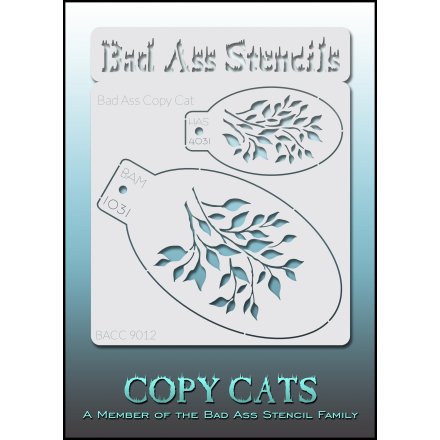 Bad Ass Copy Cat Stencils A Set of two sizes floral branch designs for face painting airbrush 
