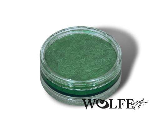 wolfe fx metallic forest green face paint in clear meduim jar