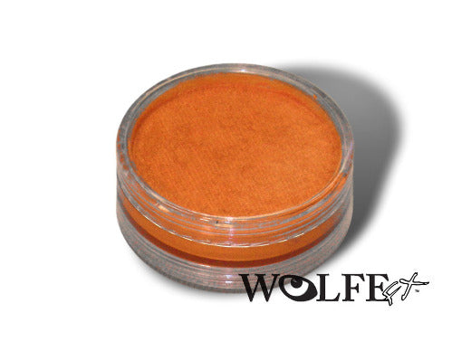 wolfe fx face paint metallic orange in clear medium jar