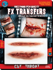 Cut throat easy to apply prosthetic transfer fx makeup