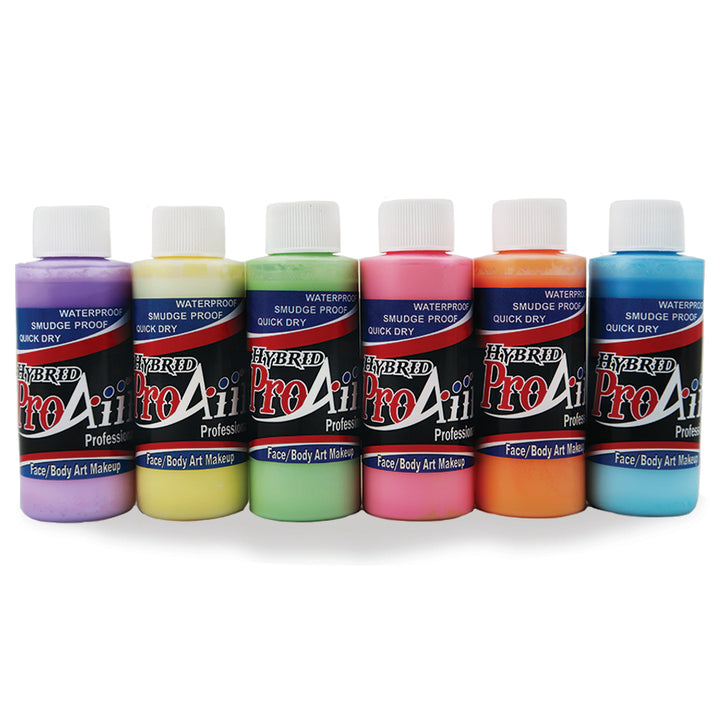 ProAiir Unicorn Airbrush Face Paint Kit of Six Pastel Colors with Shimmer