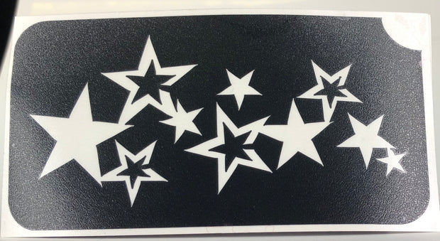 Glitter Tattoo Stencil Cascade of Stars 