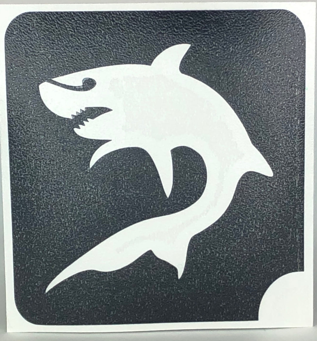 Glitter Tattoos Stencil Shark